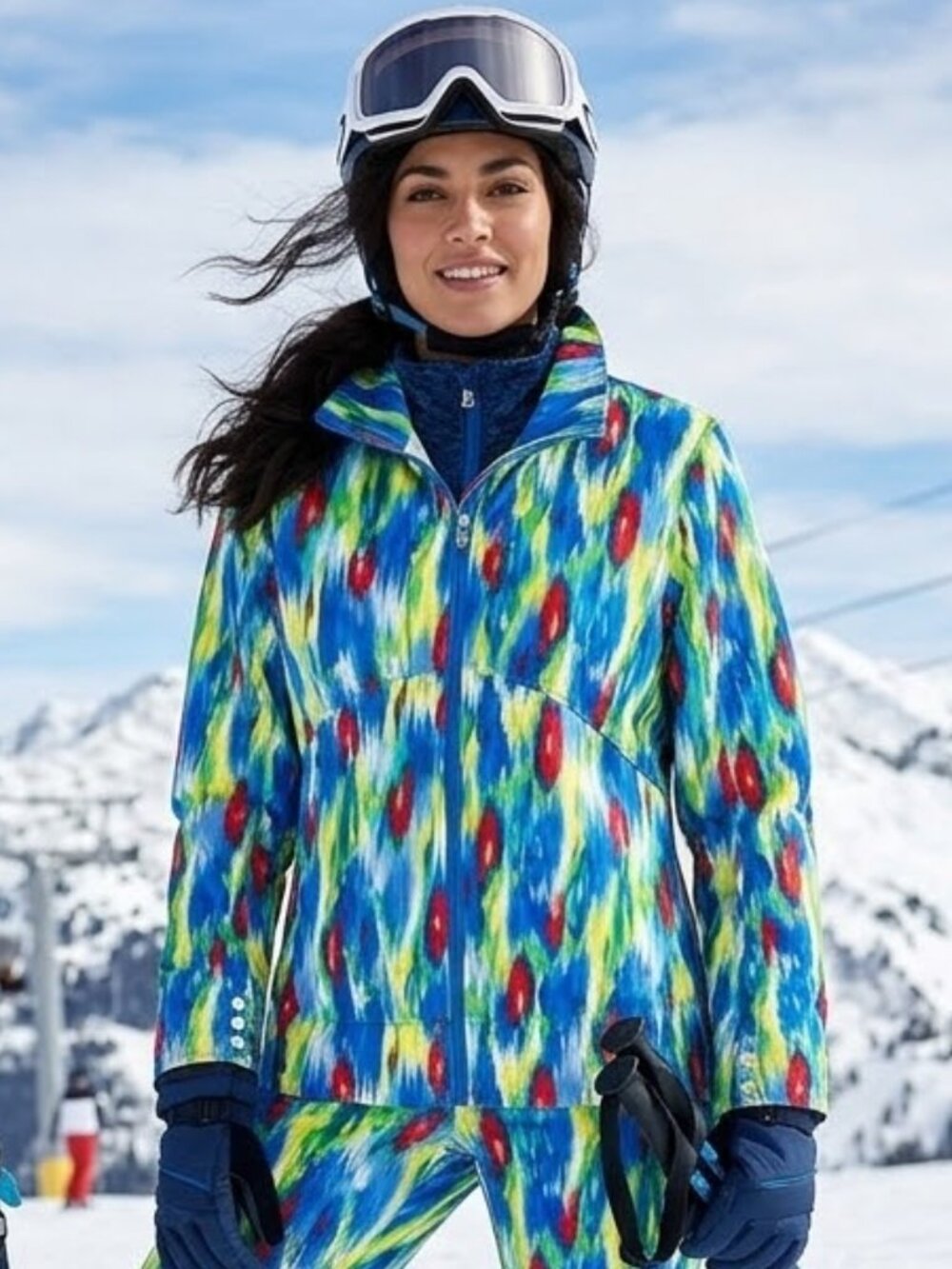 Obermeyer NWOT womens colorful paintbrush ski tempest wind zip jacket, M
